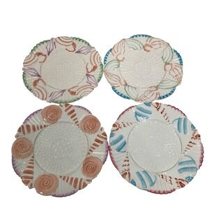 1989 Sanibel By Shafford 8.5 Inch Appetizer Seashell Plate VINTAGE Set Of‎ 4